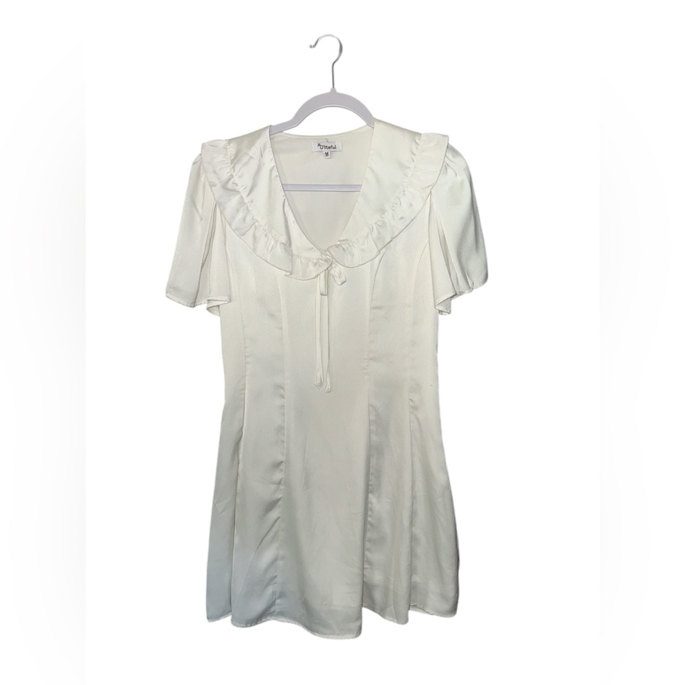 Satin Dress with French Collar